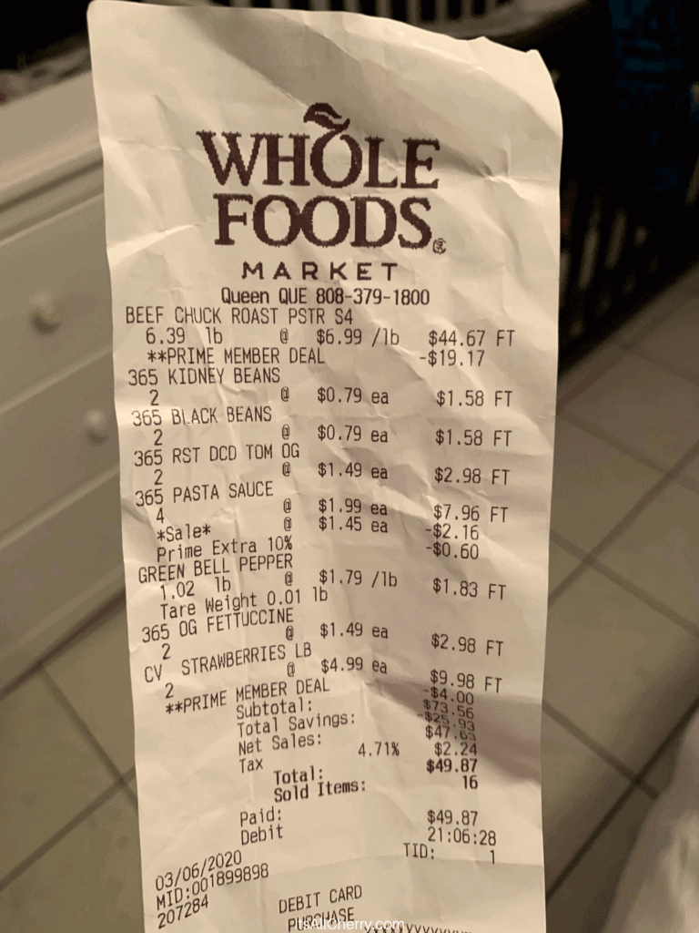 whole foods receipt